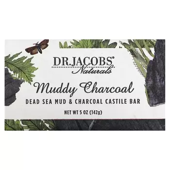 Jacobs Naturals Muddy Charcoal, батончик с грязью Мертвого моря и углем, Кастилия, 5 унций (142 г) Dr. Jacobs Naturals