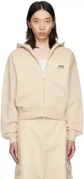 JACQUEMU La Casa 'Le hoodie Gros Grain zippe' Толстовка JACQUEMUS, бежевый
