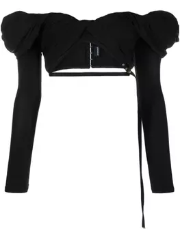 Jacquemus блузка Le haut Spalla с открытыми плечами, черный