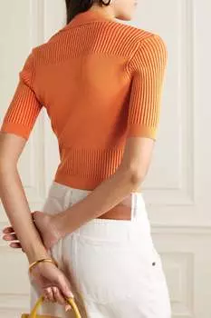 JACQUEMUS боди Yauco в рубчик, апельсин