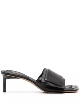 Jacquemus босоножки Piscine 65 с квадратным носком, черный