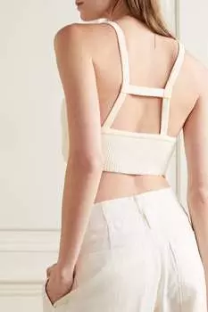 JACQUEMUS бралетт Le Bandeau Bellinu в рубчик с вырезами, белый