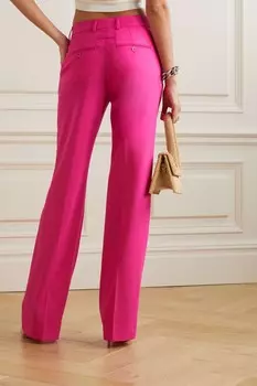 JACQUEMUS Брюки прямого кроя из смесовой шерсти Camargue со складками, розовый