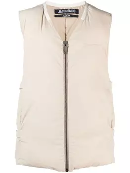 Jacquemus дутый жилет с V-образным вырезом, серый