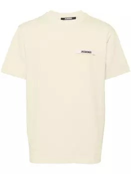 Jacquemus футболка из хлопка с аппликацией логотипа, желтый