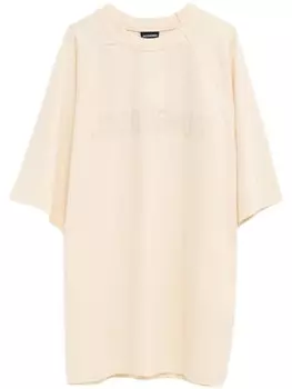 Jacquemus футболка с круглым вырезом и аппликацией логотипа, нейтральный цвет