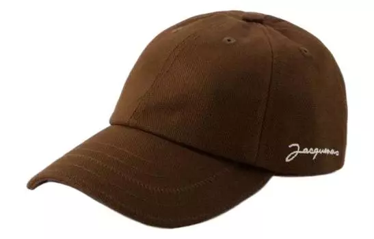 Jacquemus Хлопковая бейсболка унисекс темно-коричневая