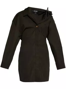 Jacquemus хлопковое мини-платье La Robe Chemise, черный