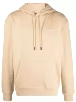 Jacquemus худи из органического хлопка с вышитым логотипом, нейтральный цвет