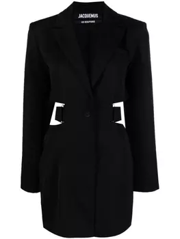 Jacquemus JACQUEMUS LA ROBE BARI MINI DRSS LS PLUNGE NCK BLACK, черный