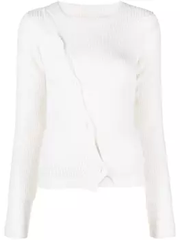 Jacquemus кардиган асимметричного кроя на пуговицах, белый