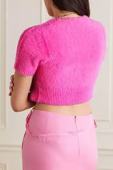 JACQUEMUS La Maille Neve укороченный вязаный кардиган с начесом, розовый