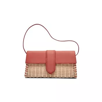 Jacquemus Le Bambino Long Osier Dark Red