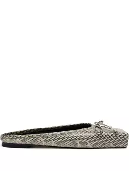 Jacquemus мюли с тиснением под змеиную кожу, нейтральный