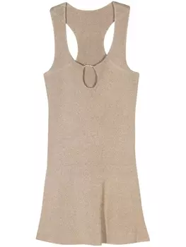 Jacquemus платье без рукавов с логотипом, нейтральный цвет