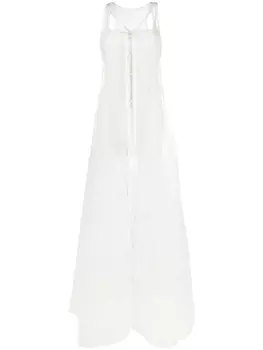 Jacquemus платье La robe Dentelle с прозрачными вставками, белый