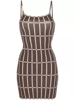 Jacquemus платье Maille Malha, коричневый