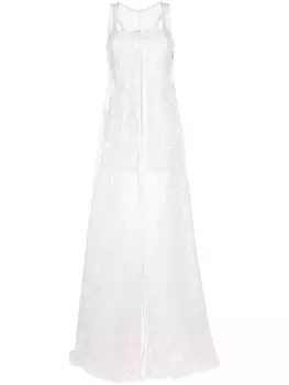 Jacquemus платье макси La Robe Dentelle, белый