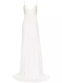 Jacquemus платье макси La Robe Spallina, нейтральный цвет