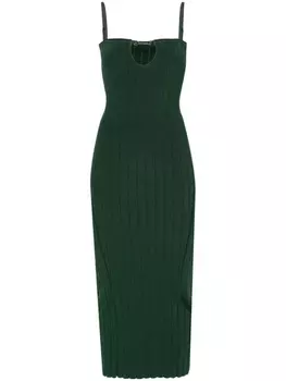 Jacquemus платье миди La robe Sierra Bretelles, зеленый