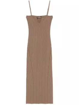 Jacquemus платье миди La robe Sierra bretelles, коричневый