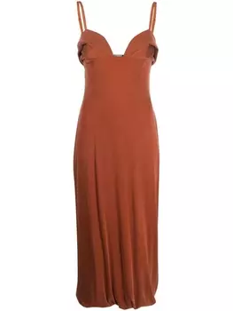 Jacquemus платье миди Praia с бюстье, оранжевый