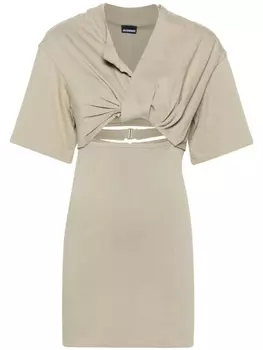Jacquemus платье мини Bahia, нейтральный цвет