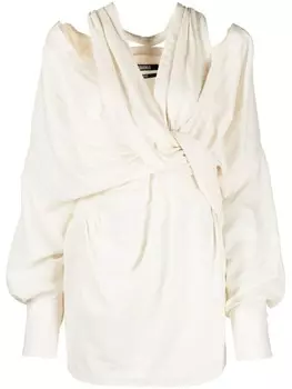 Jacquemus платье мини La Robe Agui с драпировкой, серый