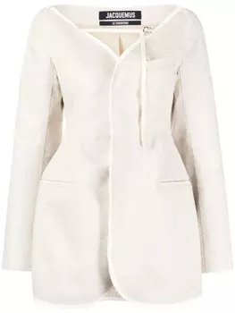 Jacquemus платье мини La Robe Peplo, нейтральный цвет