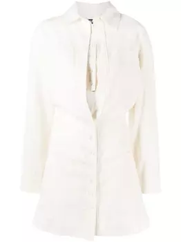 Jacquemus платье-рубашка с длинными рукавами, нейтральный цвет
