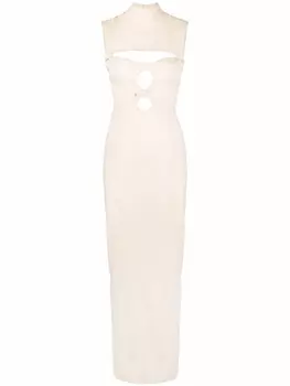 Jacquemus платье с вырезами, нейтральный цвет