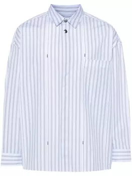 Jacquemus полосатая рубашка с логотипом, синий