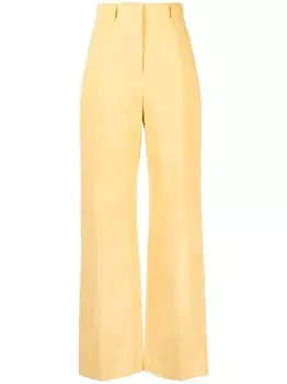 Jacquemus расклешенные брюки с завышенной талией, желтый