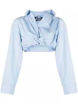 Jacquemus рубашка La Chemise Bahia асимметричного кроя, синий