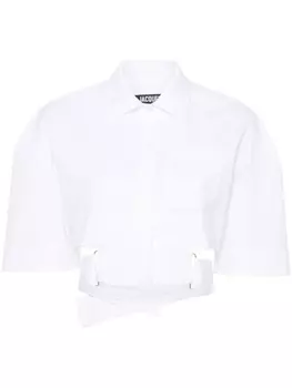 Jacquemus рубашка La Chemise Courte Bari, белый