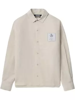Jacquemus рубашка с нашивками, нейтральный