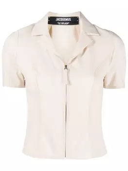 Jacquemus рубашка Tangelo на молнии, нейтральный цвет
