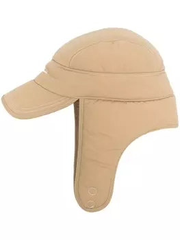 Jacquemus шапка-ушанка с вышитым логотипом, нейтральный цвет