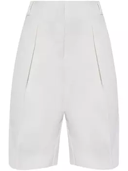 Jacquemus шорты с завышенной талией и складками, белый