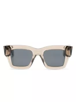 Jacquemus солнцезащитные очки Baci в квадратной оправе, коричневый