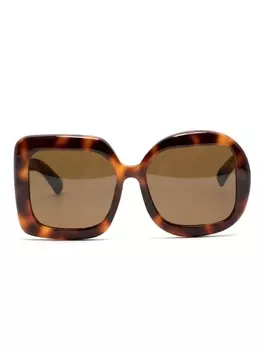 Jacquemus солнцезащитные очки Les lunettes Carr Rond, коричневый