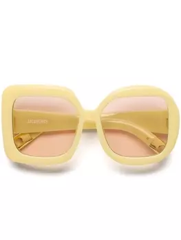 Jacquemus солнцезащитные очки Les Lunettes Carre Rond, желтый