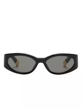 Jacquemus солнцезащитные очки Les lunettes Ovalo, черный