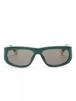 Jacquemus солнцезащитные очки Pilota в прямоугольной оправе, зеленый
