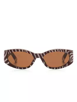 Jacquemus солнцезащитные очки The Pilota, коричневый