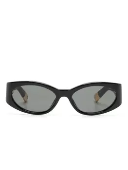 Jacquemus солнцезащитные очки в овальной оправе, черный