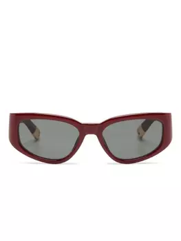 Jacquemus солнцезащитные очки в прямоугольной оправе, красный