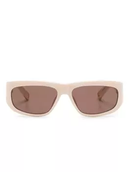 Jacquemus солнцезащитные очки в прямоугольной оправе, нейтральный цвет