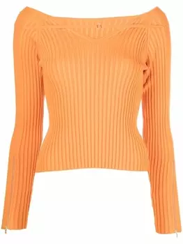 Jacquemus топ La maille Oro в рубчик, оранжевый