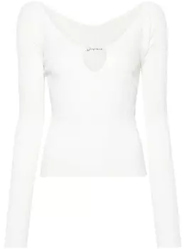 Jacquemus топ Le Haut Pralu в рубчик, белый